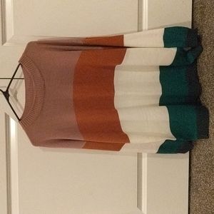 Roolee boutique multi colored knit crew neck sweater women's size XXL
